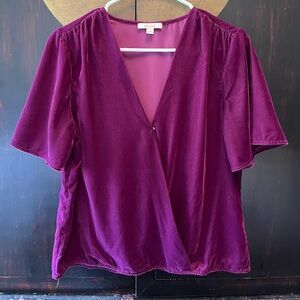 Ella Moss velvet magenta Blouse